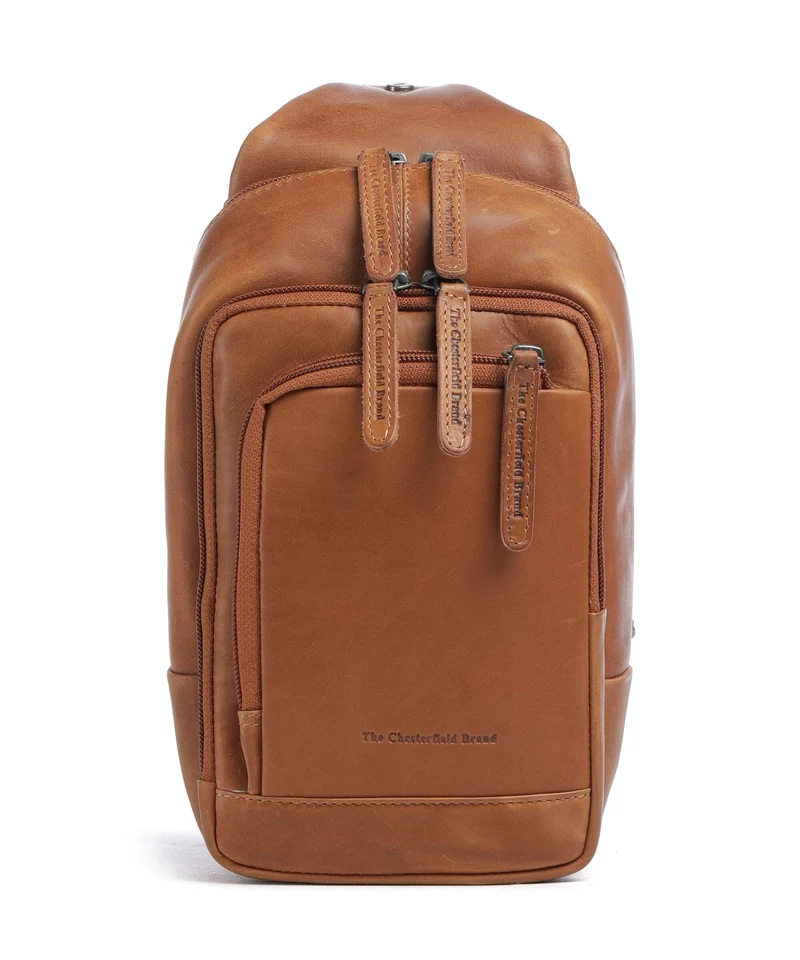 The Chesterfield Brand Wax Pull Up Cow Riga Borsa sling cognac