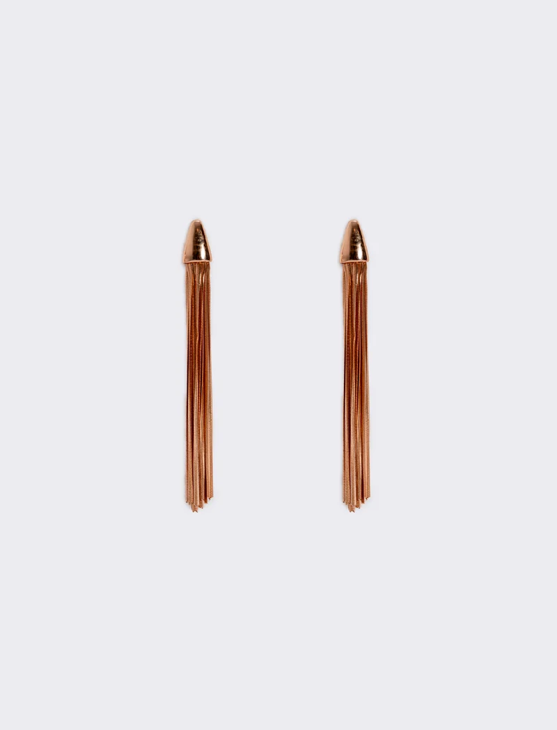 Orecchini lunghi con fili eleganti - Oro rosa