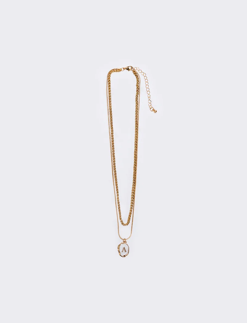 Collana 2 fili con lettera - var 1