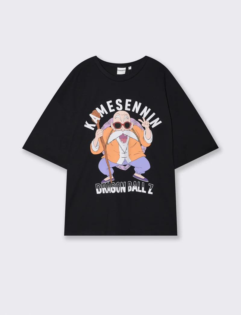 T-shirt Dragon Ball girocollo boxy fit - Nero
