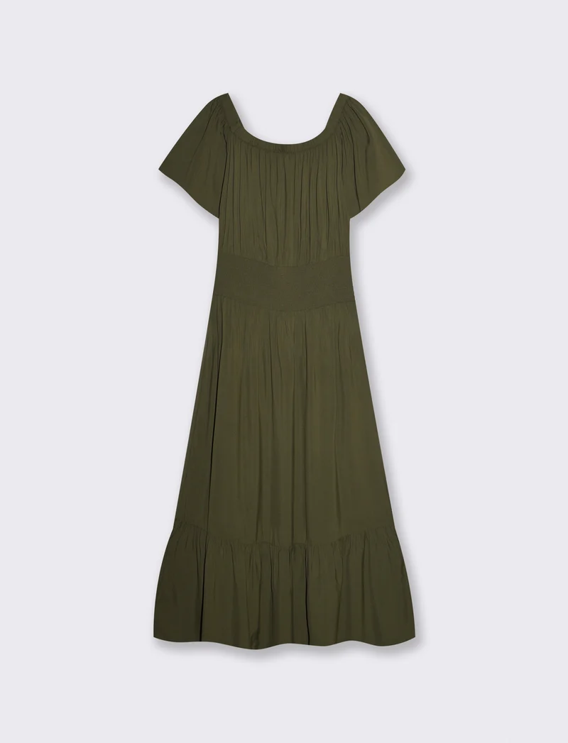 Vestito lungo off shoulder con arricciature - Kaky 1