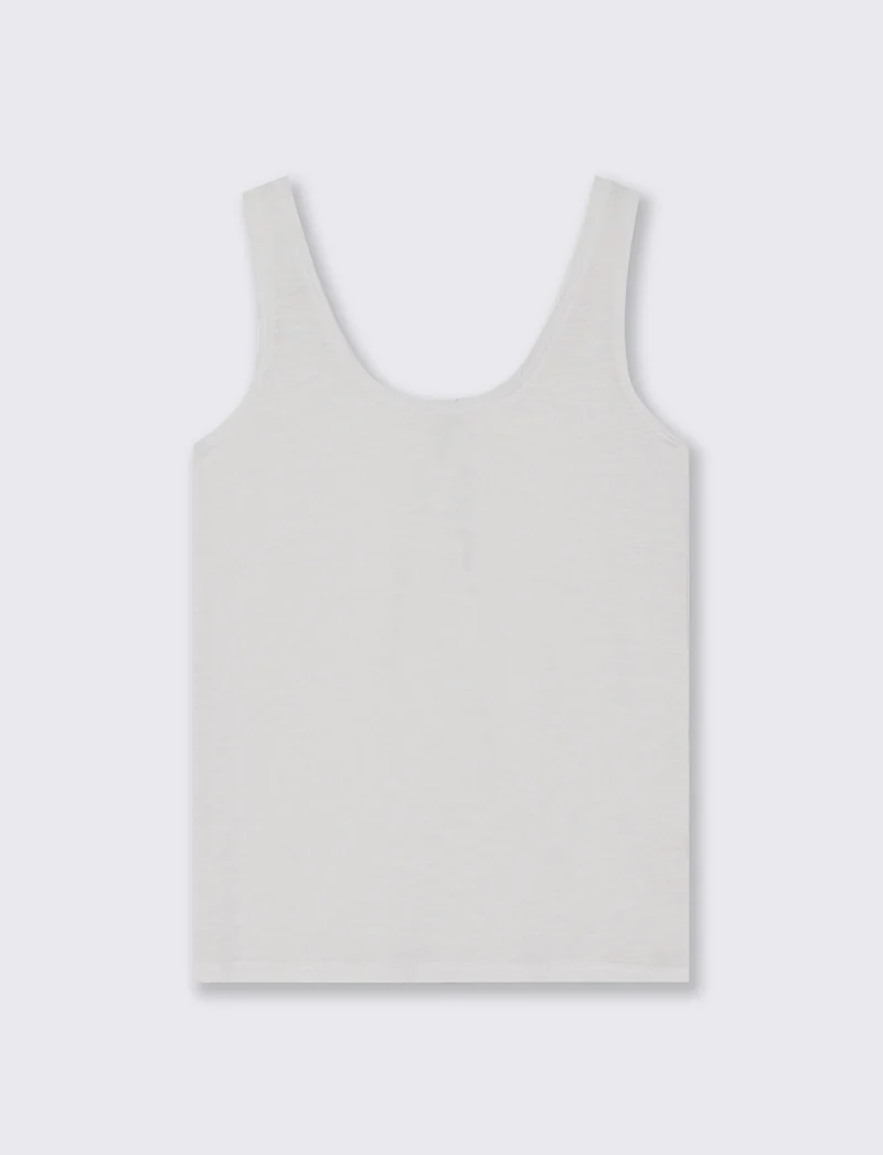 Top Basico in Cotone - Bianco