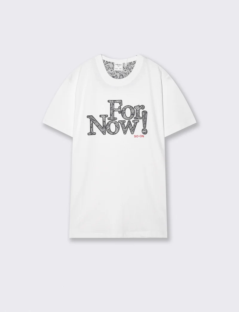 T-shirt girocollo con patch ricamato - Bianco