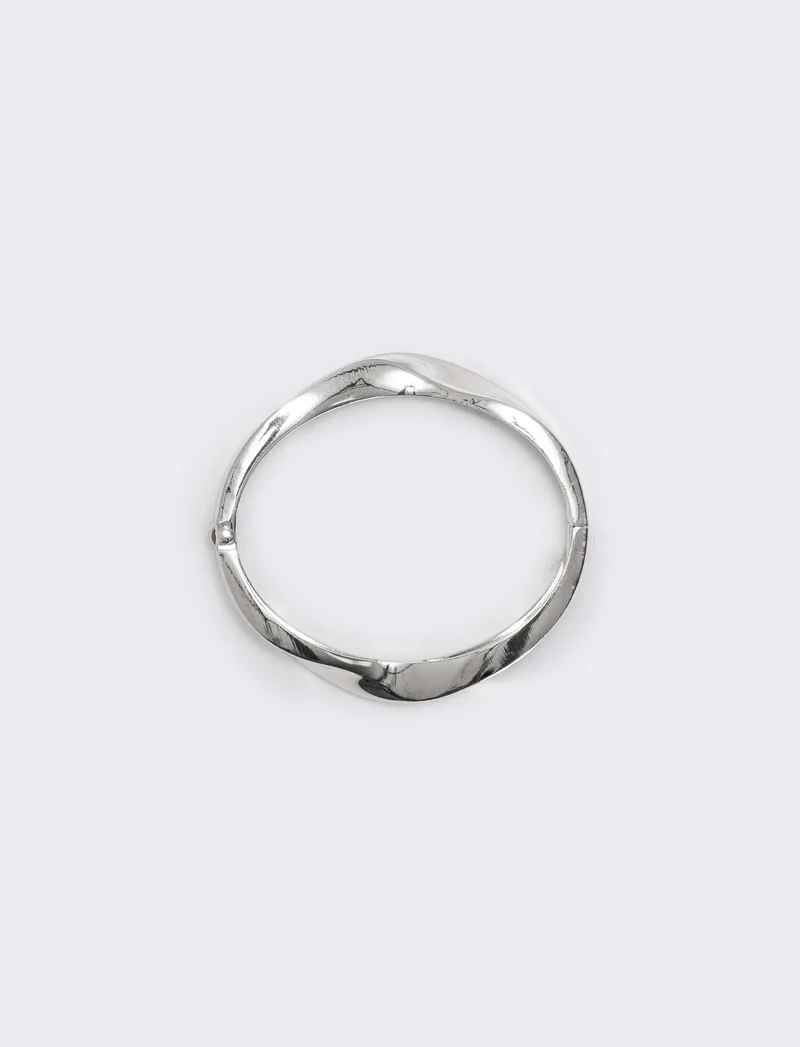 Bracciale rigido attorcigliato - Argento