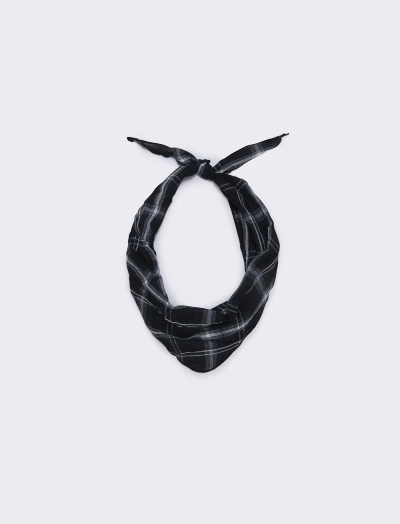 Foulard triangolare con riga elegante - Nero