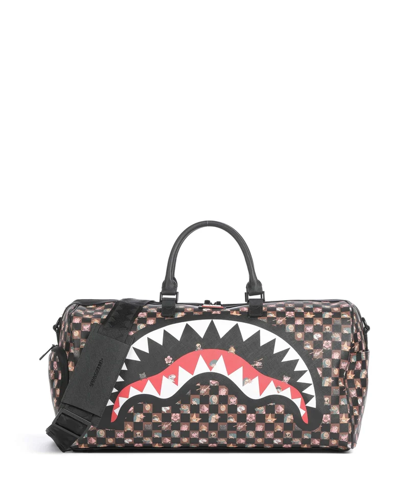 Sprayground Peeking Characters Remix Borsone da weekend brown