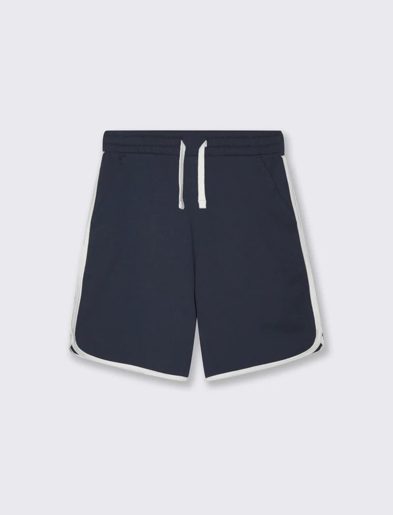 Bermuda baseball in jersey con lacci - Blu