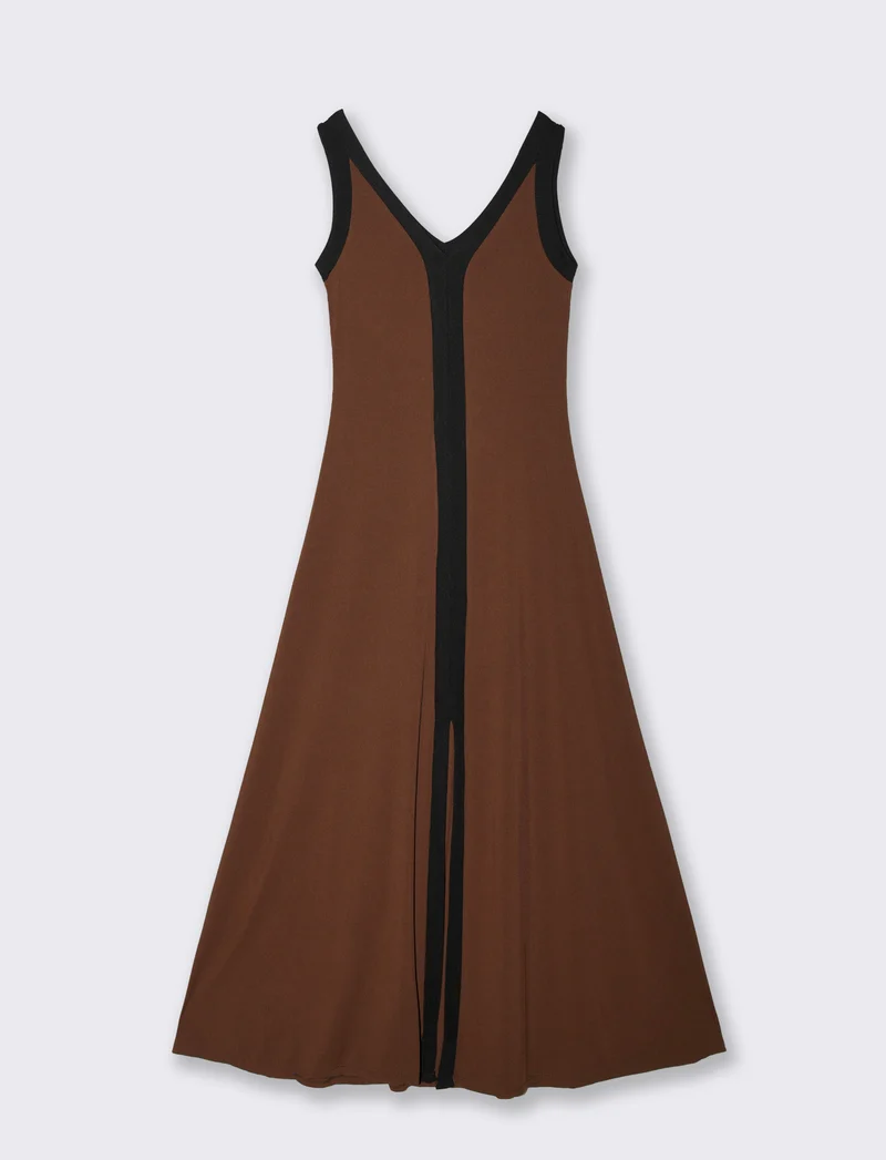 Vestito lungo bicolor - Moro