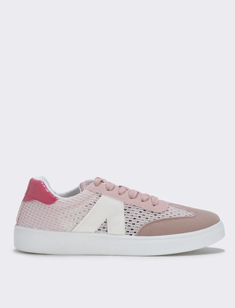 Sneakers da multielemento a contrasto - Rosa