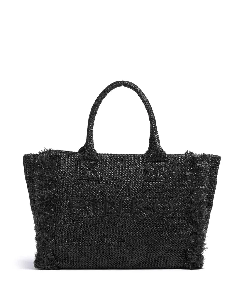 Pinko Beach Borsa a mano nero/antique gold