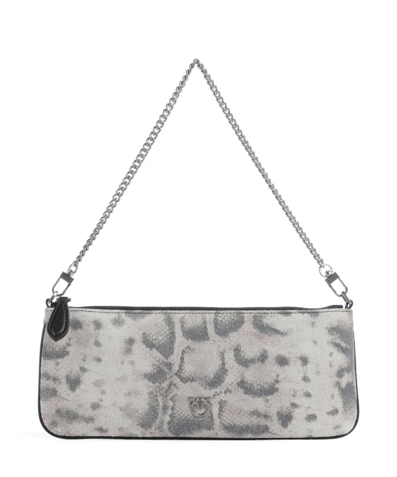 Pinko Flat Horizontal Borsa a spalla avorio/nero/beige