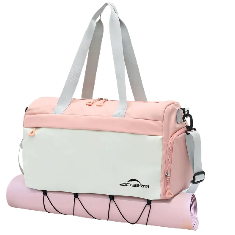 ZIOSINM Borsone Palestra Donna Uomo 35L Piccola Borsa Palestra con Scomparto per Scarpe, Borsone da Viaggio Weekender, Borsa Sportivacon Maniglia per Trasporto e Deposito per Tappetino Yoga (rosa)