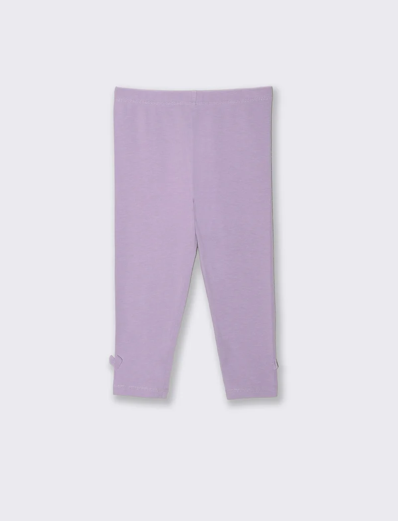 Leggings in jersey elastico con applicazioni - Lilla