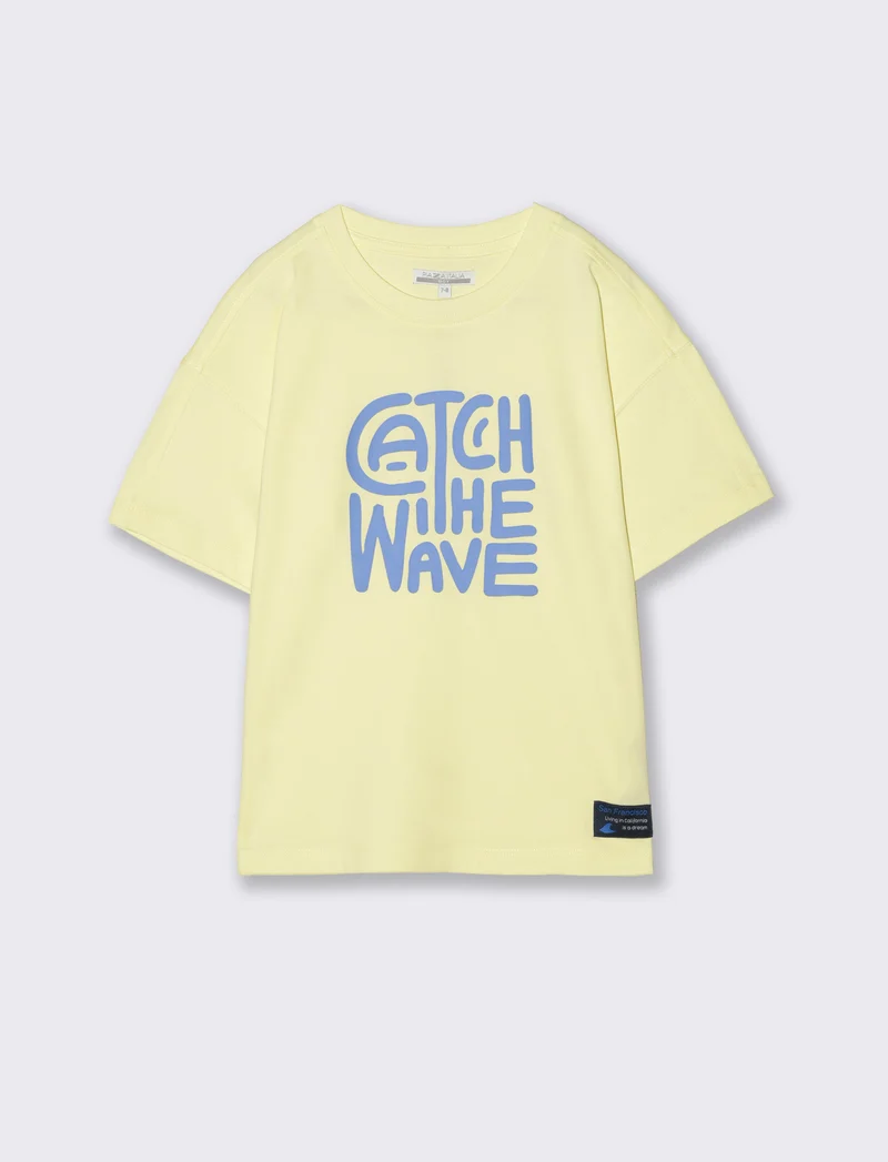 T-shirt Loose mezza manica estiva - Giallo