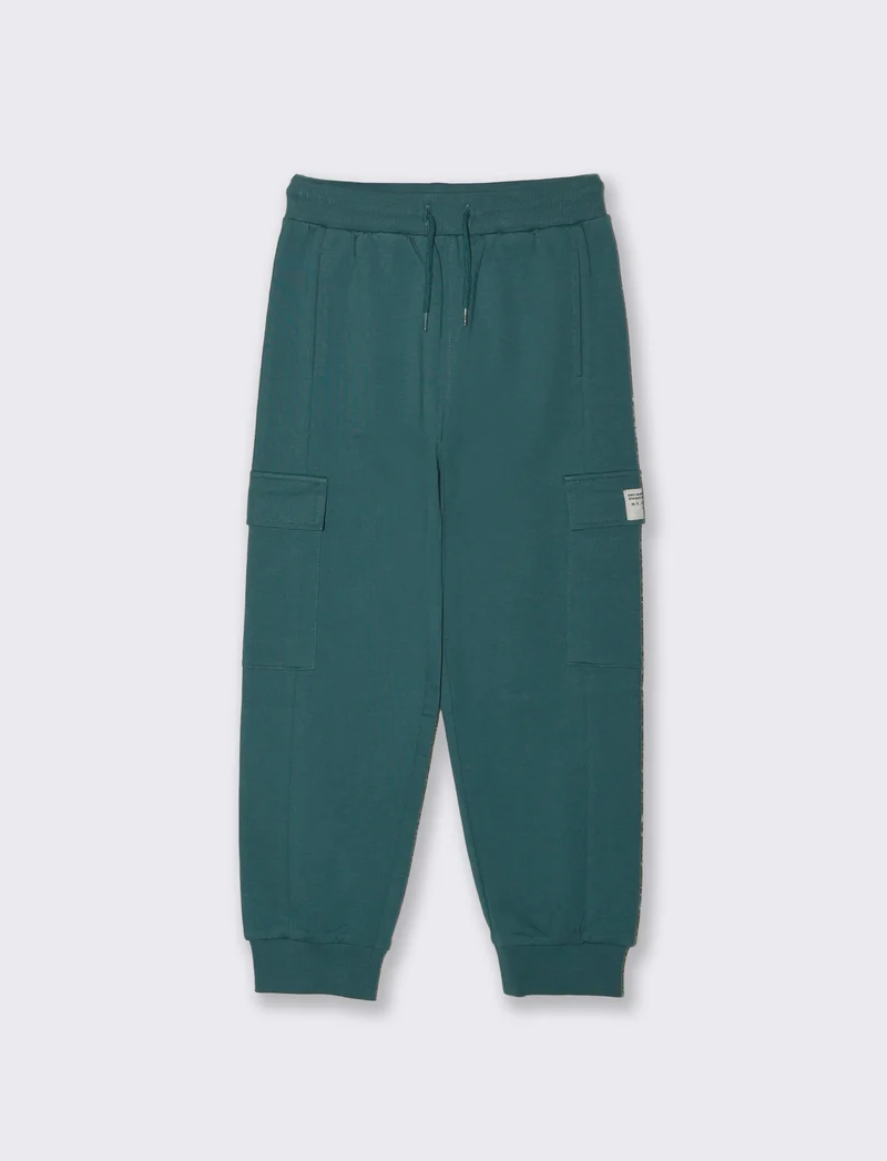 Jogger in cotone con tasconi e coulisse - Verde