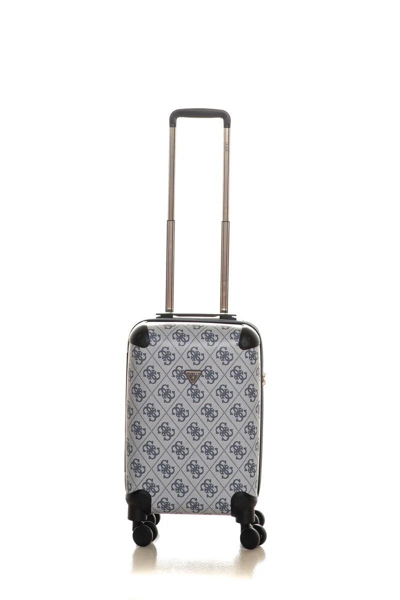 Trolley Guess Berta Travel 8 Wheel Spinner S Da Donna Stampa Logo 4 G Ardesia Bianco In Sintetico