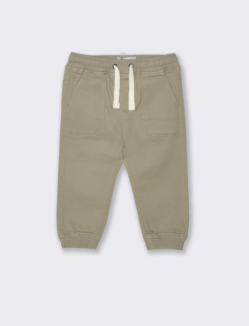 Pantaloni ampi con coulisse e elastico - Grigio mastice