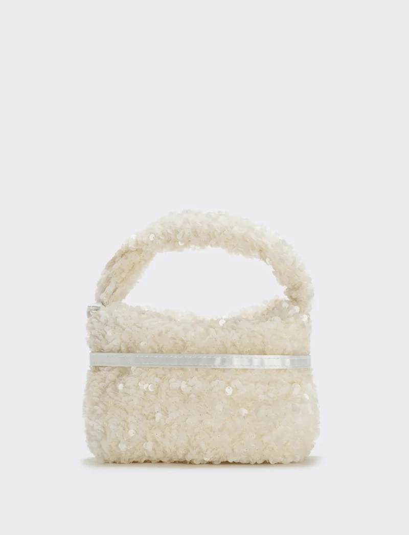 Borsetta bambina con paillettes brillanti - Bianco