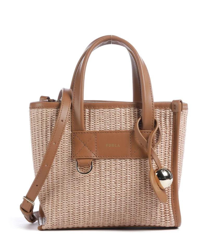Furla Divide It Mini Borsa a mano toni naturale/tabacco