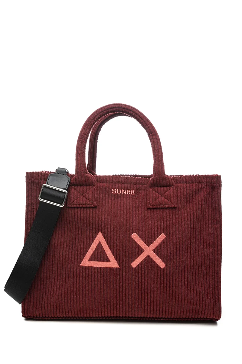 Borsa Sun68 Cali Midi Corduroy Da Donna Vinaccia In Velluto