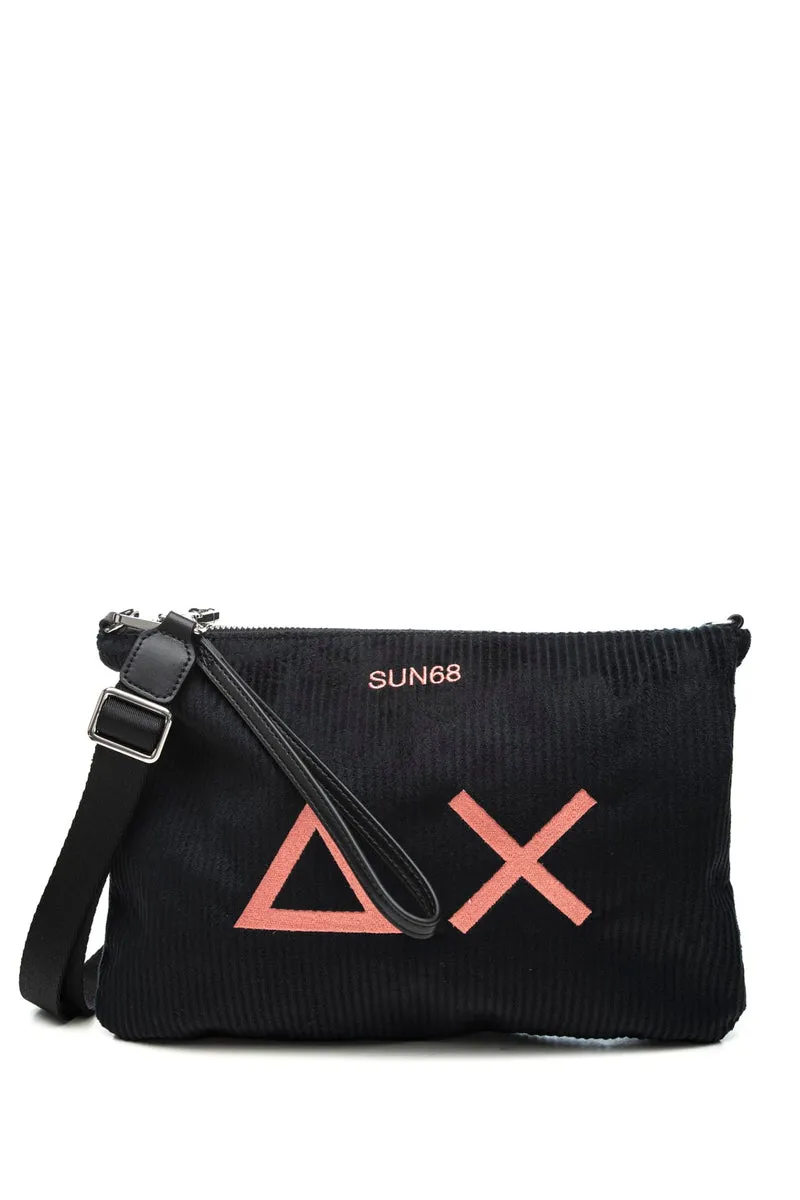 Pochette Sun68 Corduroy Da Donna Nera In Velluto