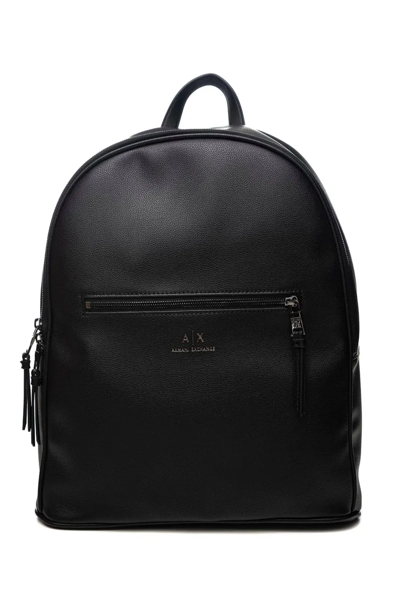 Zaino Armani Exchange Backpack Da Uomo Nero In Poliuretano