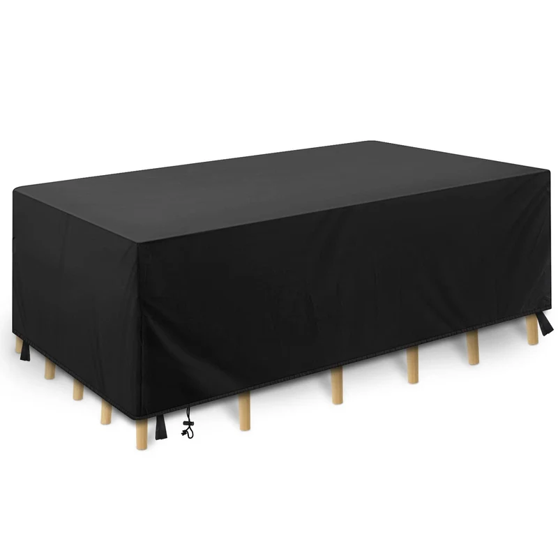 Coperture per Mobili da Giardino,210D Oxford Copritavolo Tavolo da Esterno Copritavolo Esterno Impermeabile,Impermeabile Anti-UV Antivento Copertura da Tavolo da Giardino,200*160*70