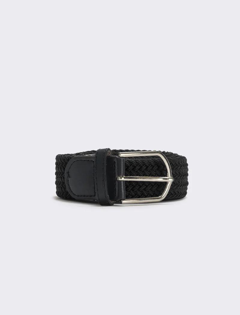 Cintura elastica intrecciata uomo - Nero
