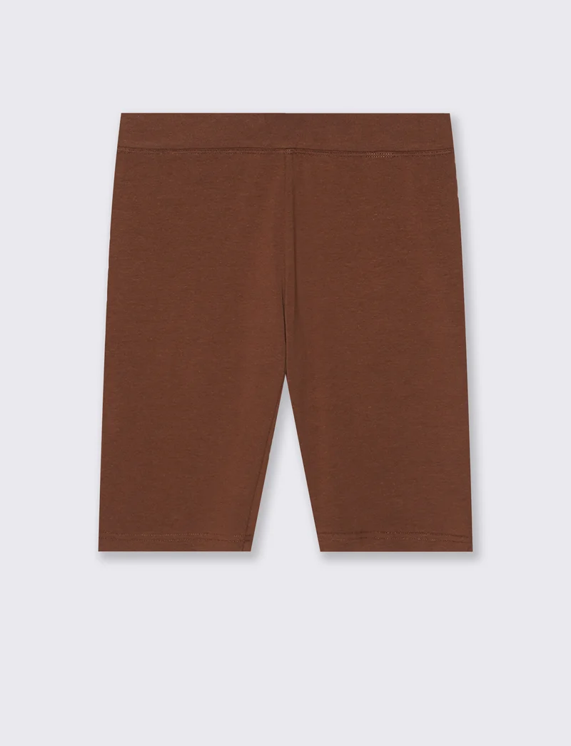 Leggings Ciclista con Fascia Elastico Vita - Marrone cioccolato