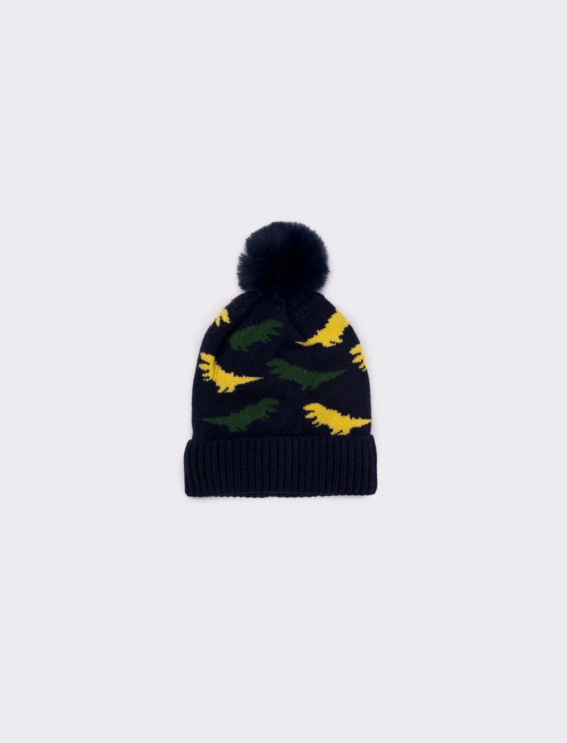 Cappello dinosauri con pon pon bambino - Blu