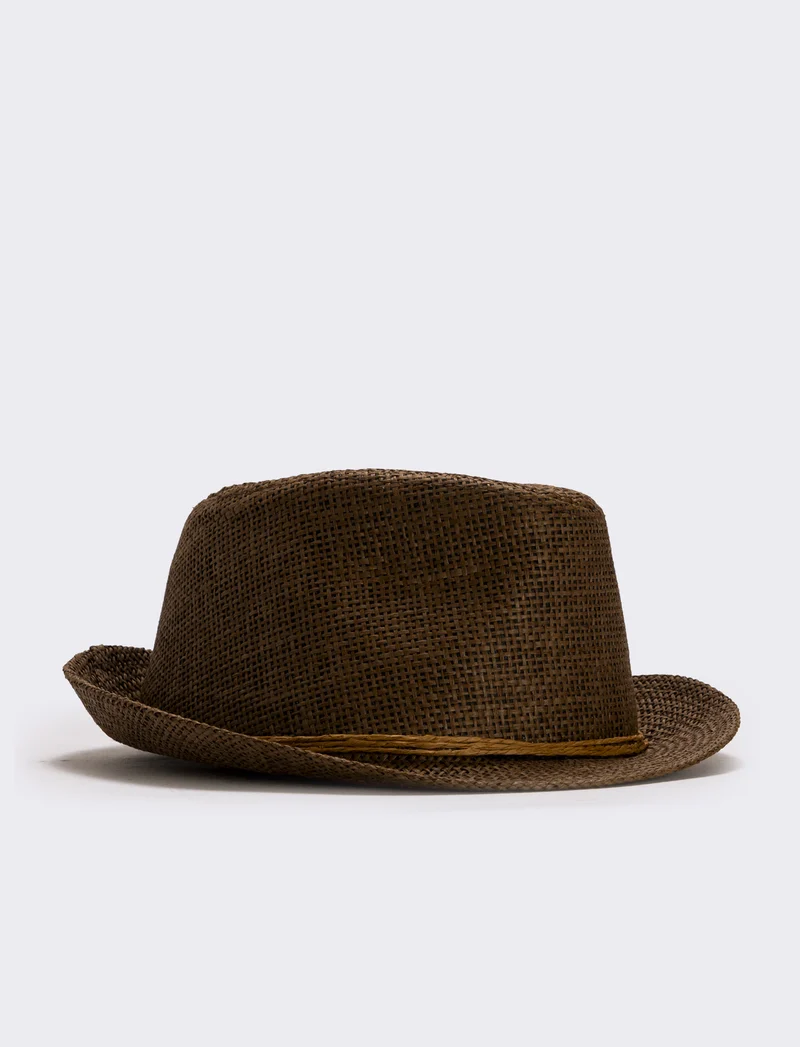 Cappello in paglia per uomo elegante - Marrone