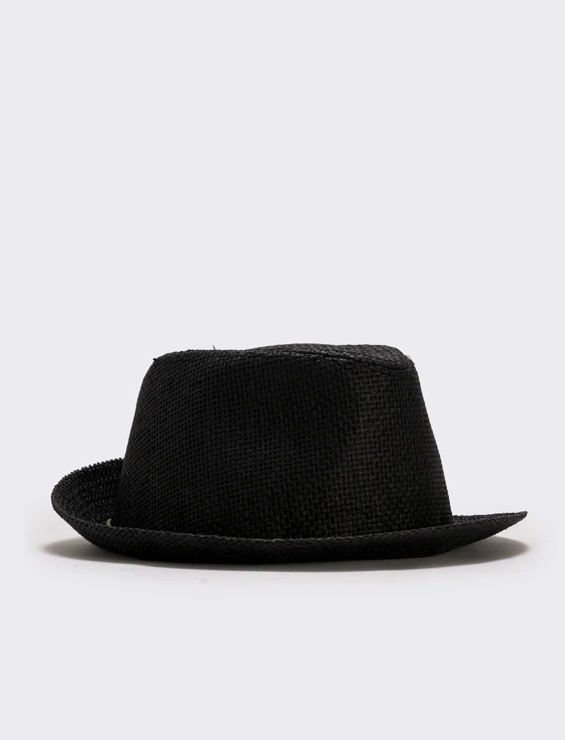 Cappello in paglia per uomo elegante - Nero