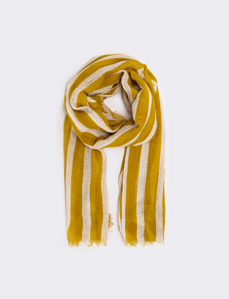 Foulard grande righe per uomo - Ocra