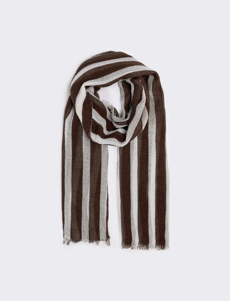 Foulard grande righe per uomo - Moro