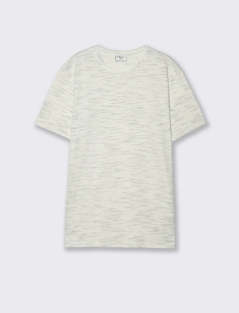 T-shirt girocollo slub injected maniche corte - Bianco