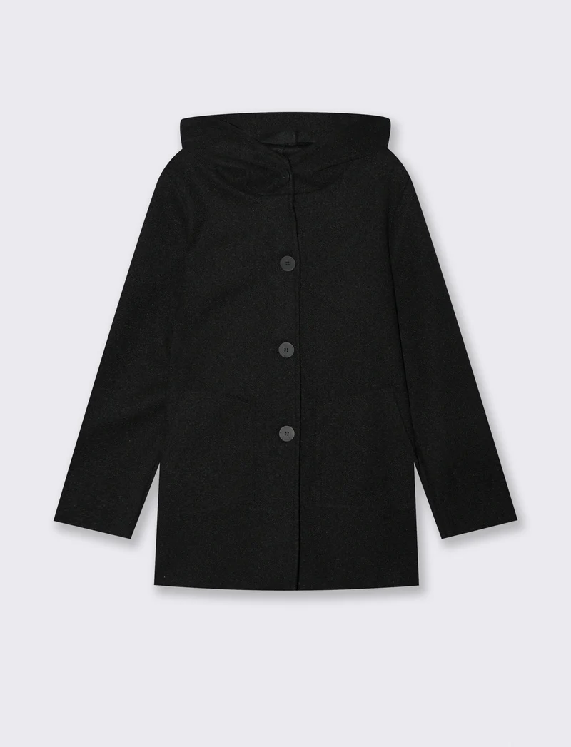 Cappotto con cappuccio - Nero