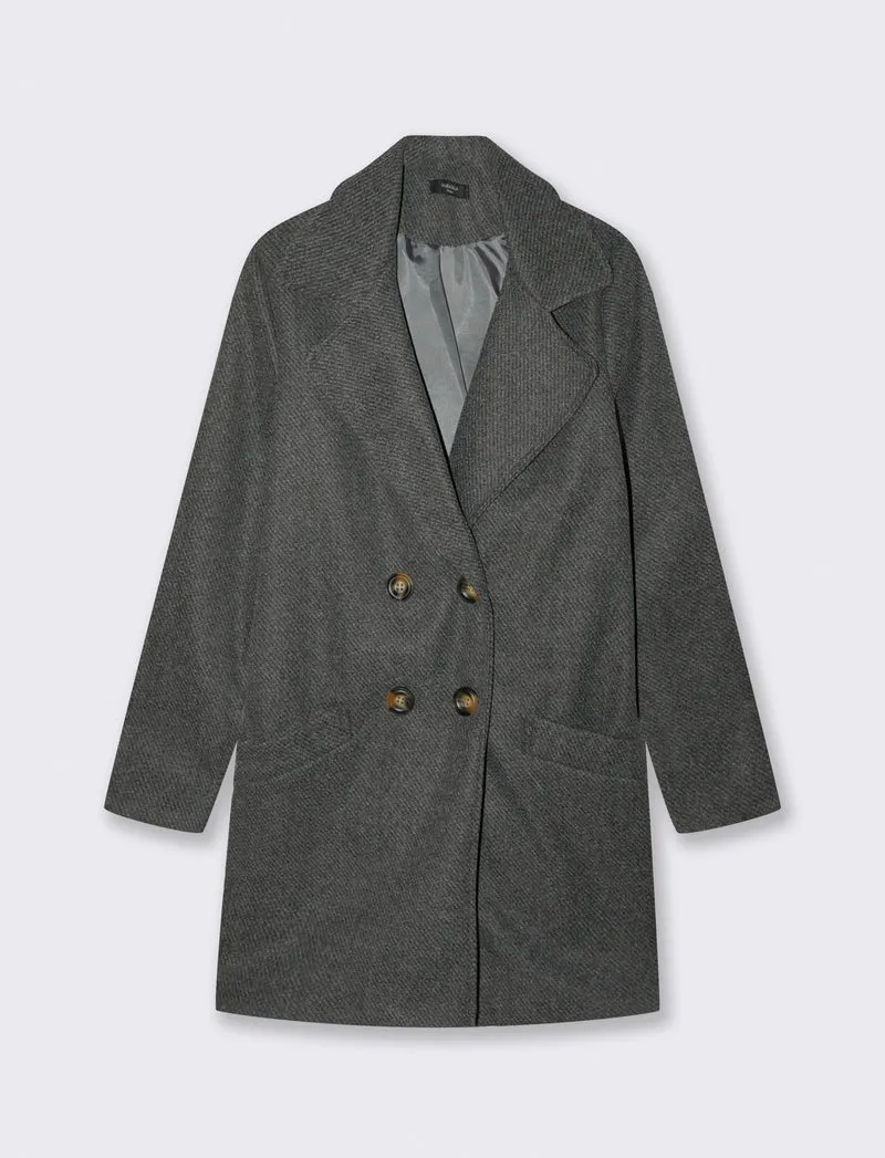 Cappotto doppio petto - Grigio mel.