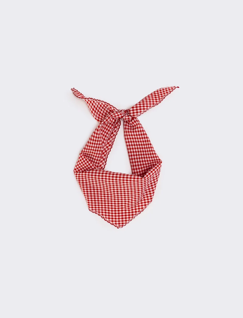 Foulard triangolino vichy elegante e chic - Rosso
