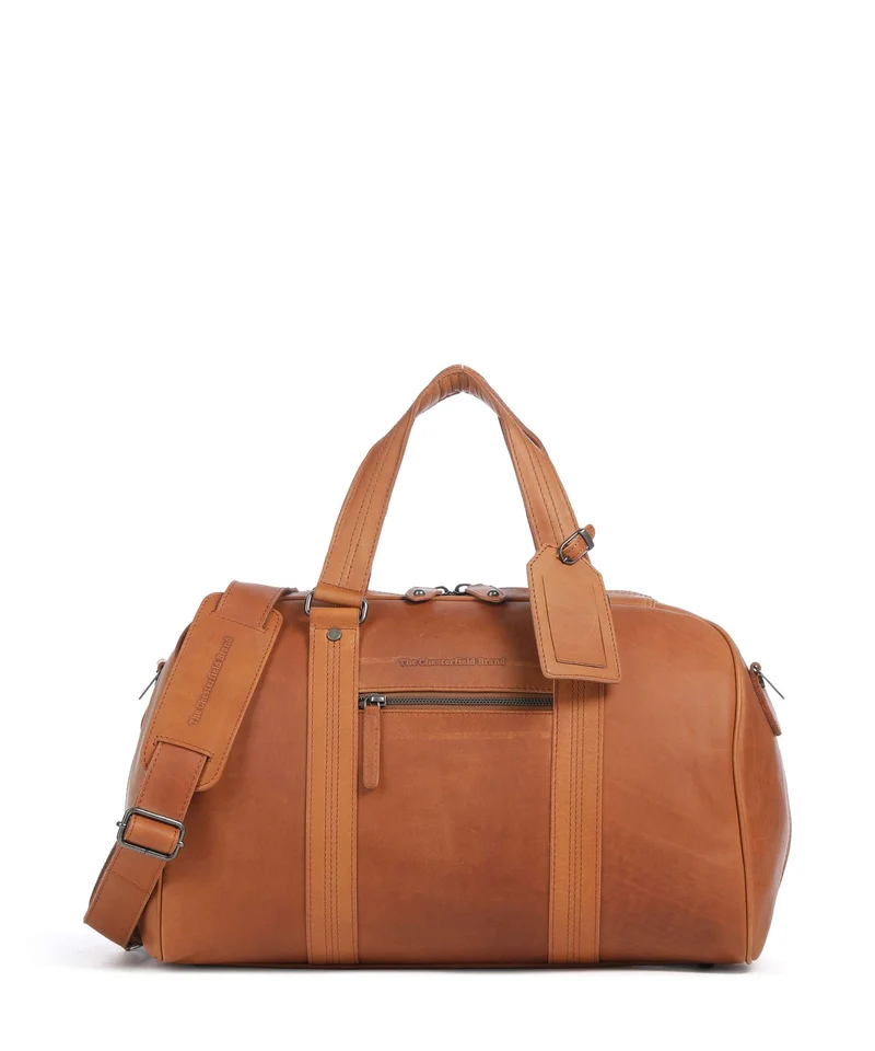 The Chesterfield Brand Wax Pull Up Cow Volenza Borsone da weekend cognac