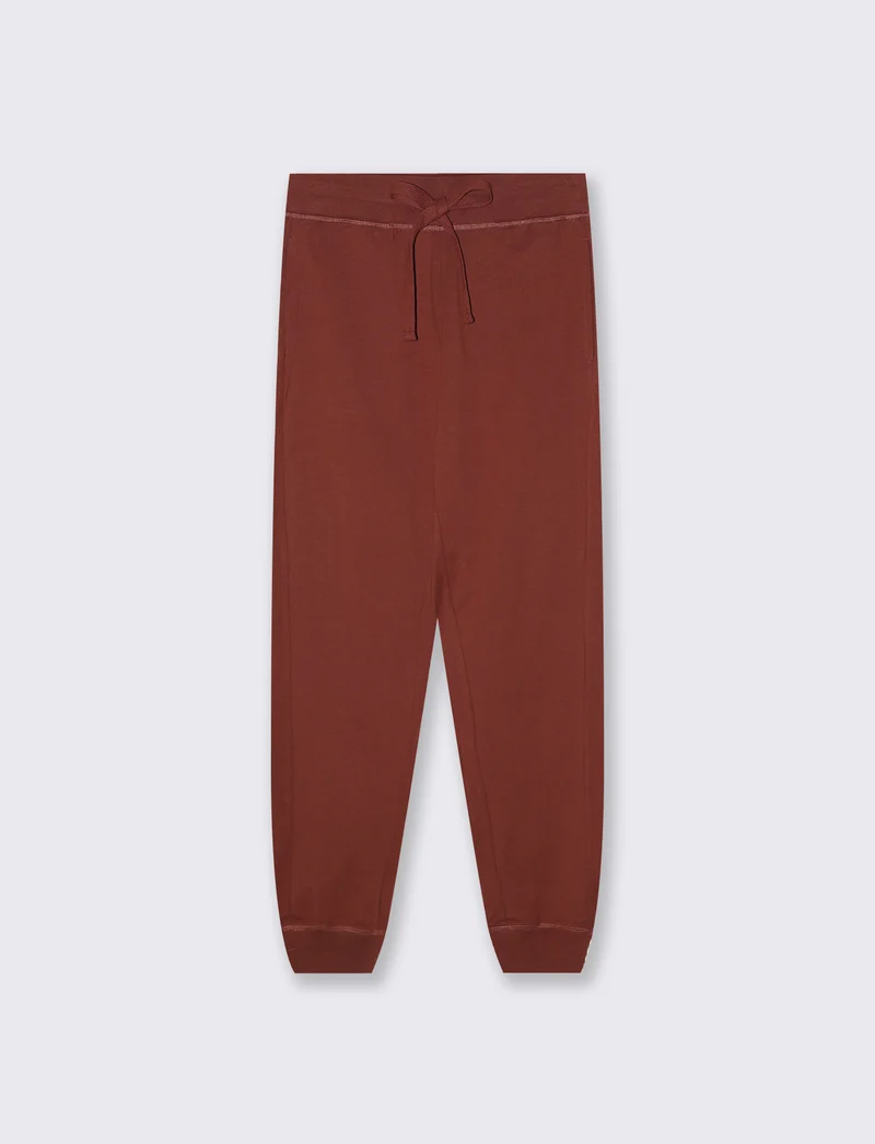 Jogger basico con elastico e culisse - Marrone bruciato