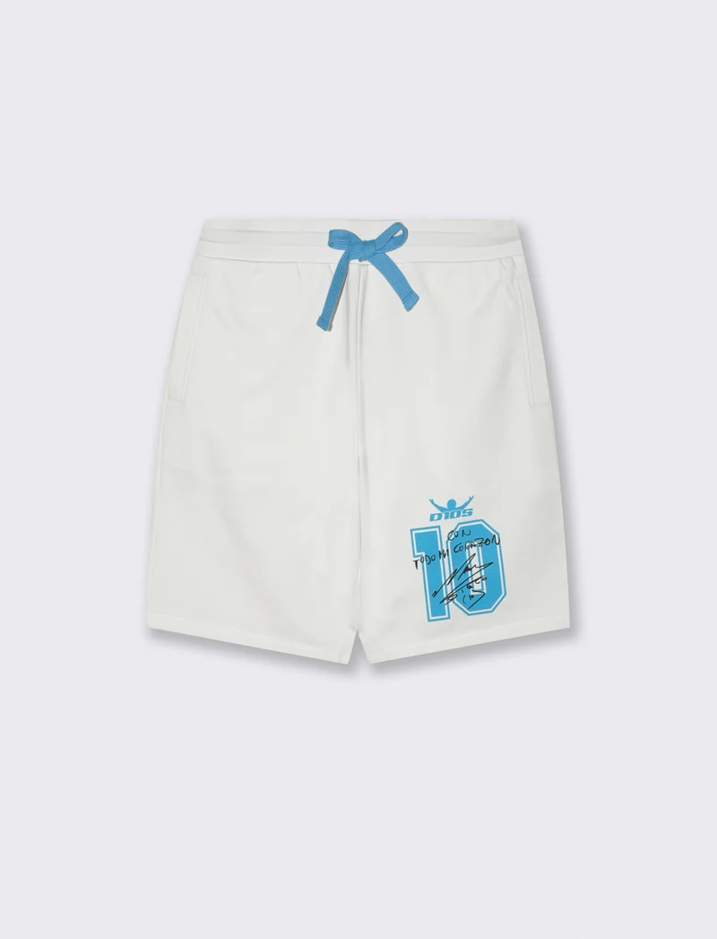 Bermuda in felpa con stampa D10S - Bianco
