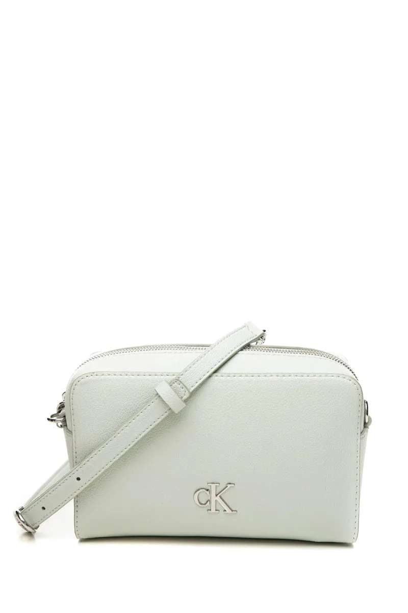 Borsa Calvin Klein Minimal Mono Cm Bag 2.0 Da Donna Grigio Cielo In Poliuretano