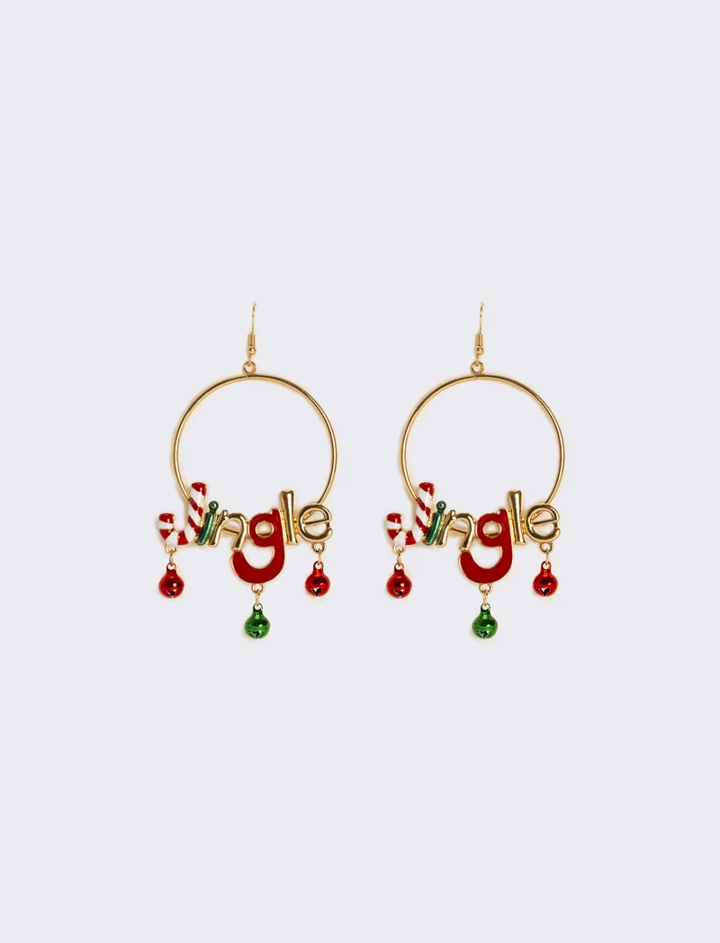 Orecchini cerchi soggetti natale - Multicolore