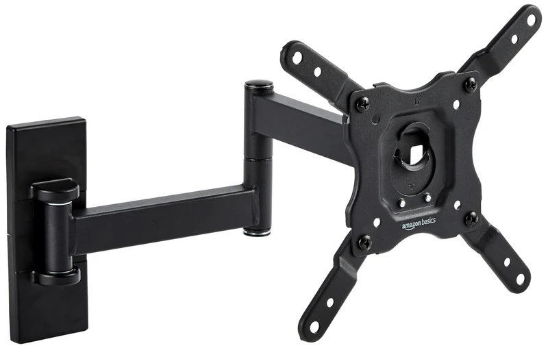 Amazon Basics Supporto a parete per TV Full Motion, si adatta a TV da 12 pollici (30,5 cm) a 40 pollici (101,6 cm) e VESA 200 x 200, Nero