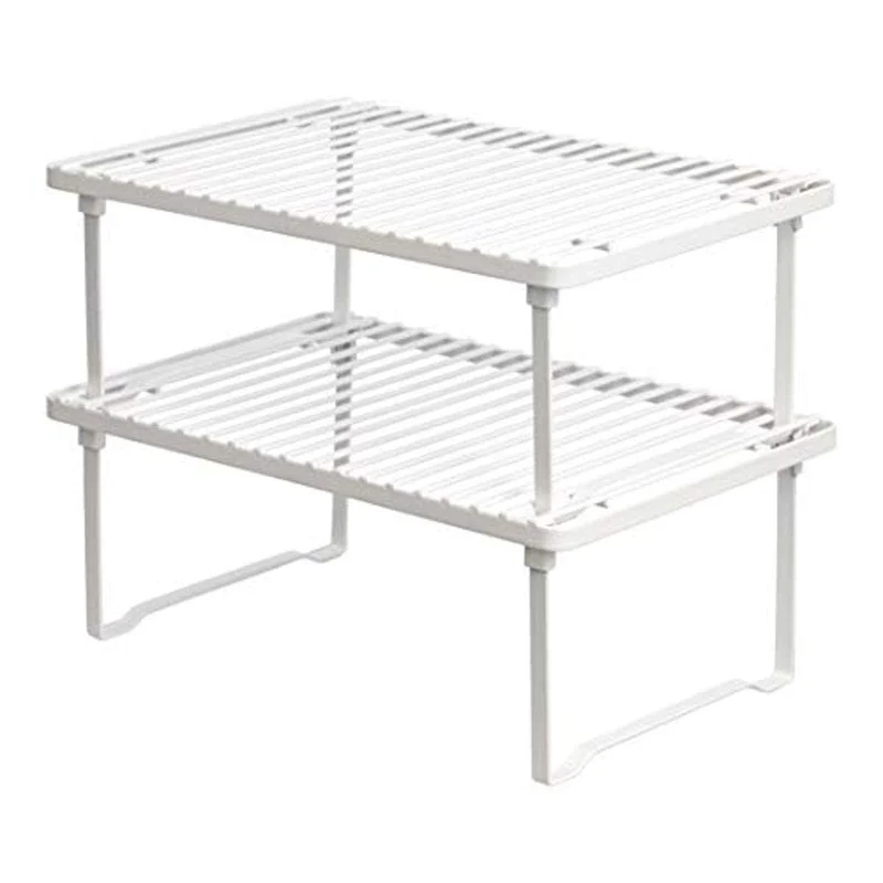 Amazon Basics - Ripiani portaoggetti impilabili da cucina, Bianco