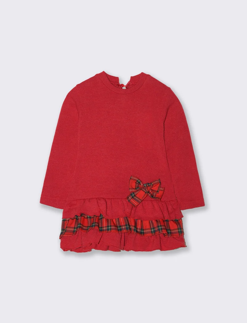 Abito tessuto caldo e inserti tartan - Fantasia