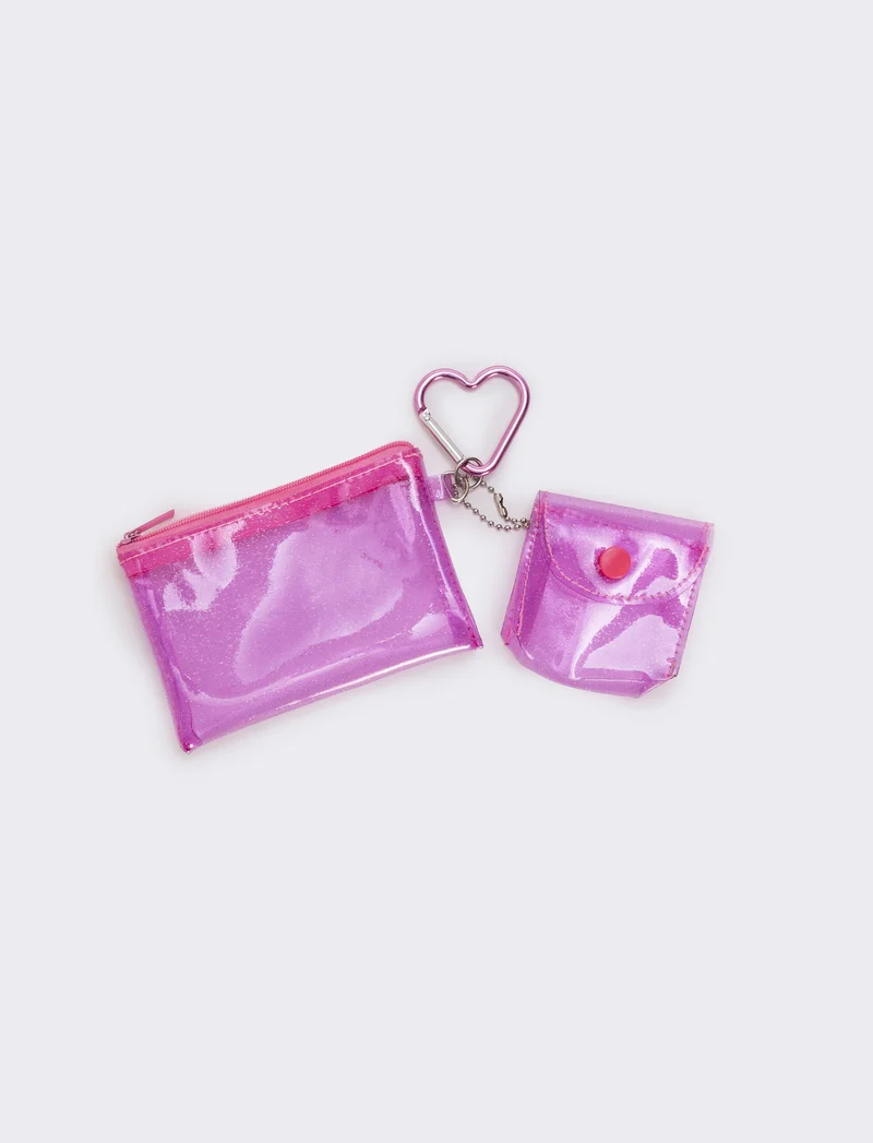 Portachiavi bambina con zip e cuffie - Lilla