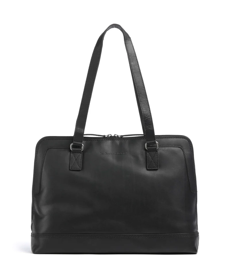 The Chesterfield Brand Wax Pull Up Cow Elvar Borsa a spalla black