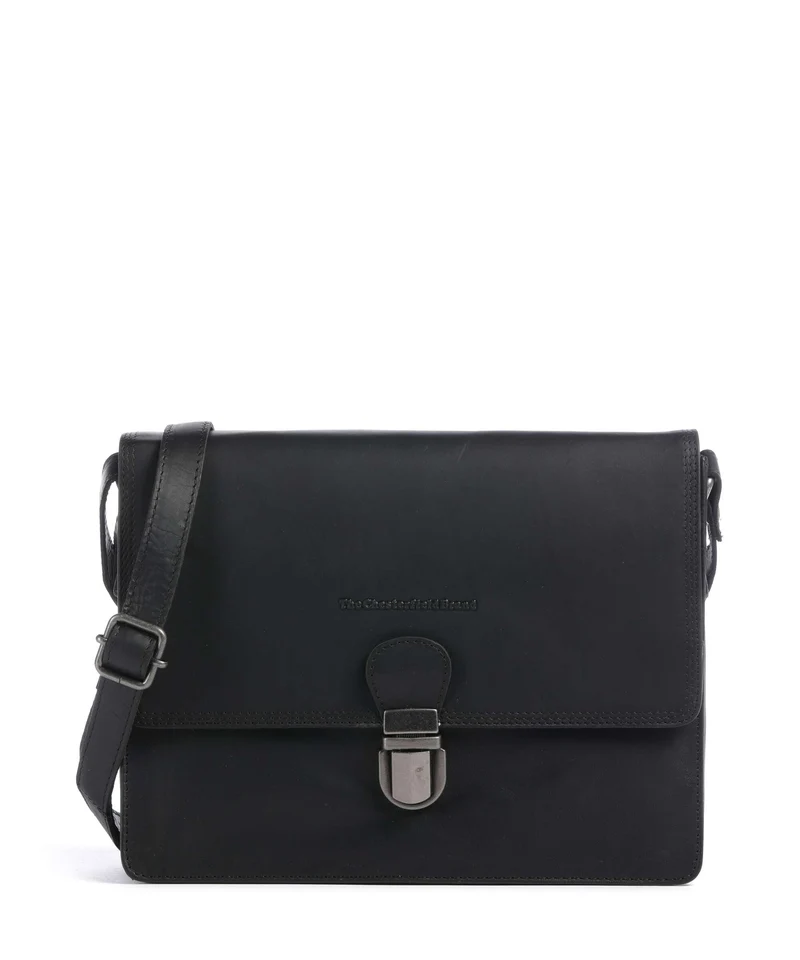 The Chesterfield Brand Wax Pull Up Cow Lunor Borsa a spalla black