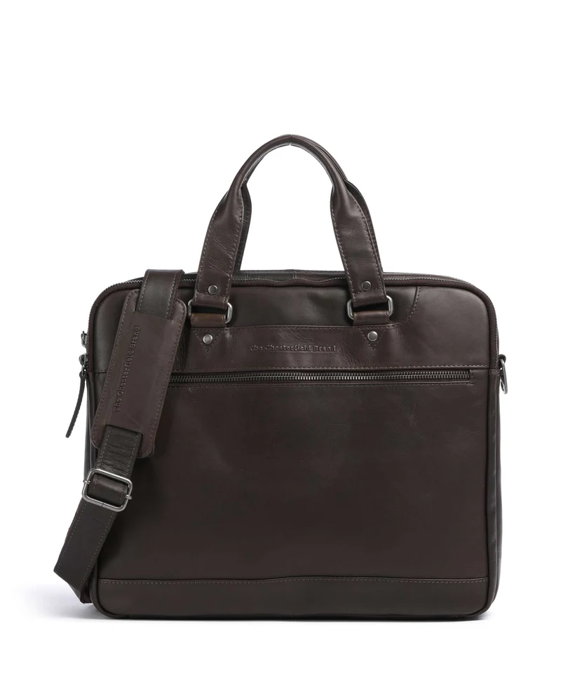 The Chesterfield Brand Wax Pull Up Cow Montara Borsa porta pc brown
